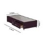Burgundy Velvet Single Divan Bed Base with 2 Drawers - Langston
