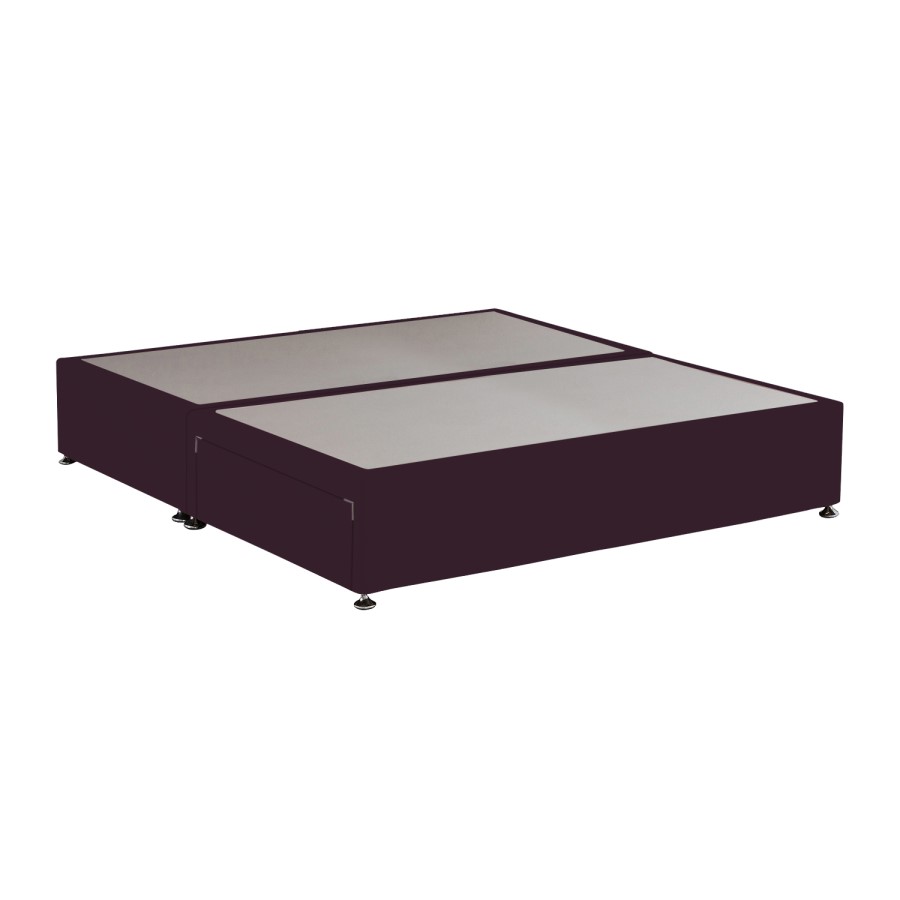 Burgandy  Velvet Super King Size Divan Bed Base with 2 Drawers - Langston