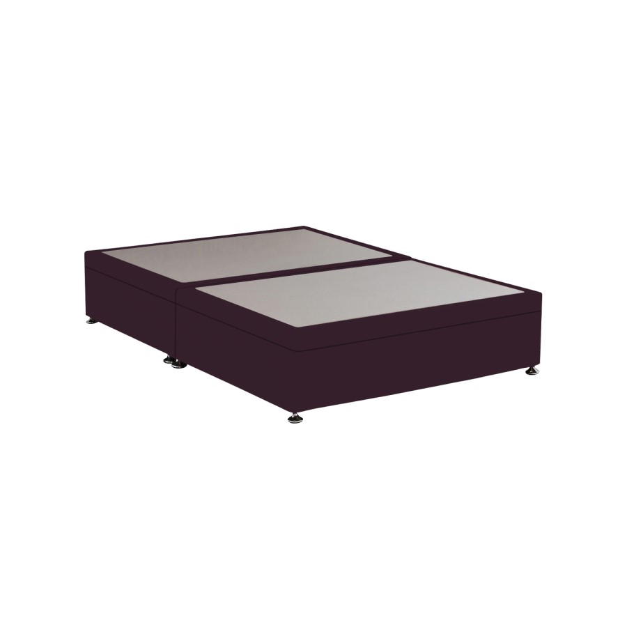 Burgundy  Velvet Double Divan Ottoman Bed Base - Langston