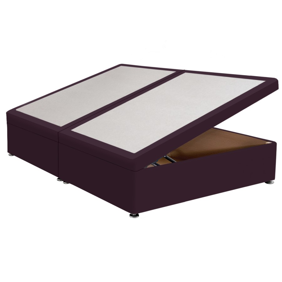 Burgundy  Velvet Super King Divan Ottoman Bed Base - Langston