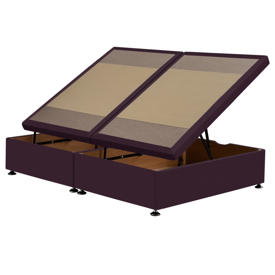 Burgundy  Velvet Super King Divan Ottoman Bed Base - Langston