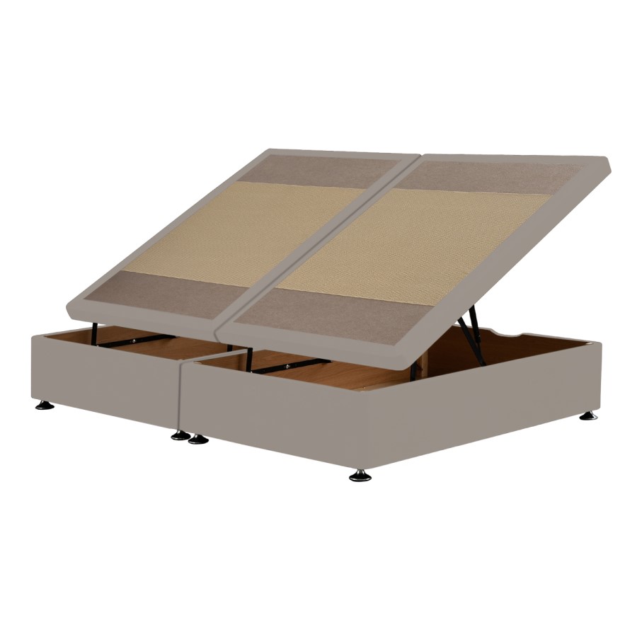 Cream Fabric Pearl King Size Divan Ottoman Bed Base - Langston