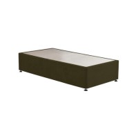 Moss Green Fabric Single Divan Bed Base - Langston