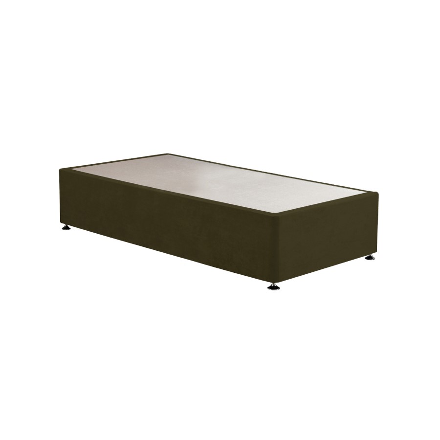 Moss Green Fabric Single Divan Bed Base - Langston