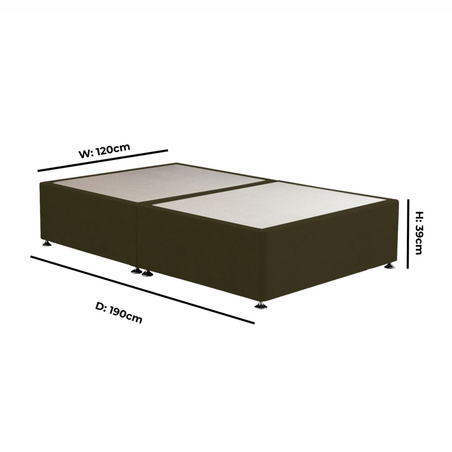Moss Green Fabric  Small Double Divan Bed Base - Langston