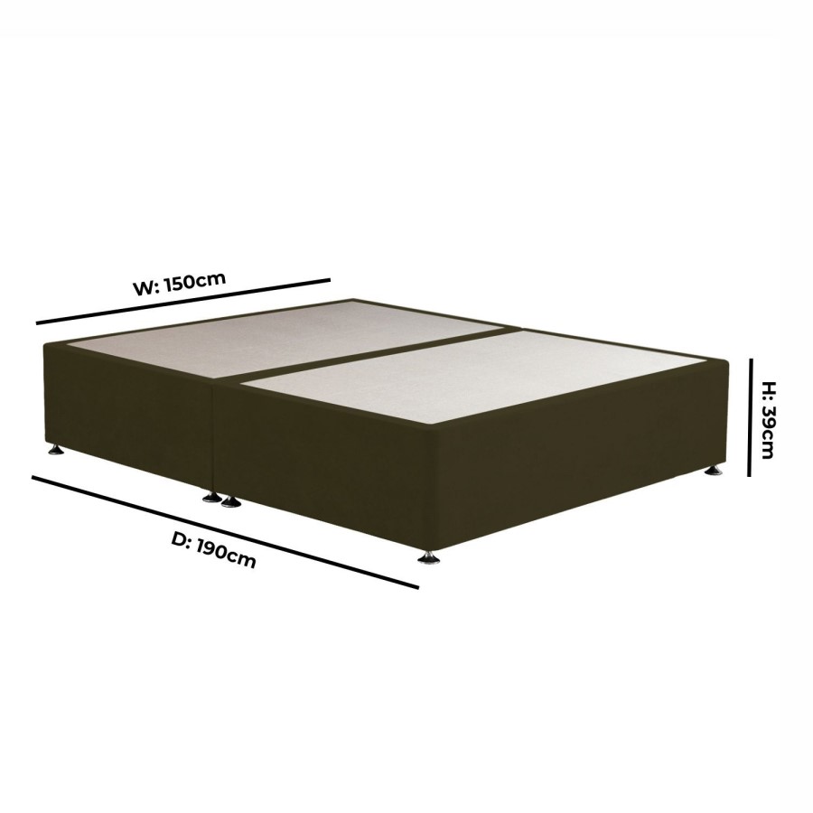 Moss Green Fabric King Size Divan Bed Base - Langston