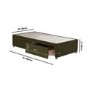 Moss Green Fabric  Single Divan Bed Base with 2 Drawers - Langston