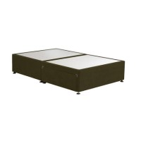 Moss Green Fabric  Small Double Divan Bed Base with 2 Drawers - Langston
