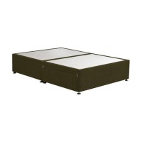 Moss Green Fabric  Double Divan Bed Base with 2 Drawers - Langston