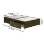 Moss Green Fabric  Double Divan Bed Base with 2 Drawers - Langston