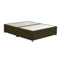 Moss Green Fabric King Size Divan Bed Base with 2 Drawers - Langston