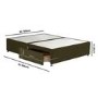 Moss Green Fabric King Size Divan Bed Base with 2 Drawers - Langston