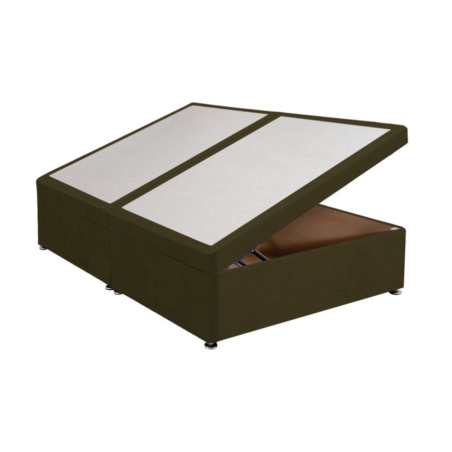 Moss Green Fabric  King Size Divan Ottoman Bed Base - Langston