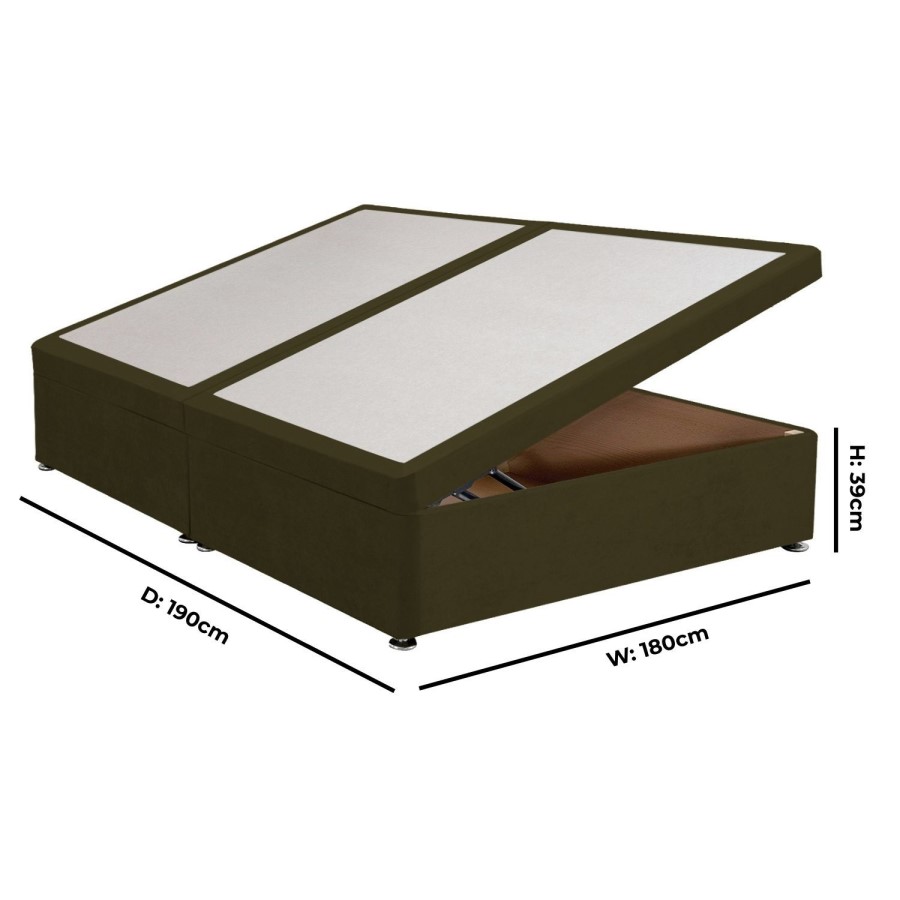 Moss Green Fabric  Super King Divan Ottoman Bed Base - Langston