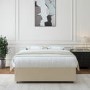 Cream Textured Velvet Small Double Divan Bed Base - Maddison