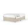 Cream Textured Velvet Small Double Divan Bed Base - Maddison