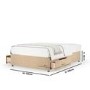 Beige Woven 2 Drawer Small Double Divan Bed Base - Maddison