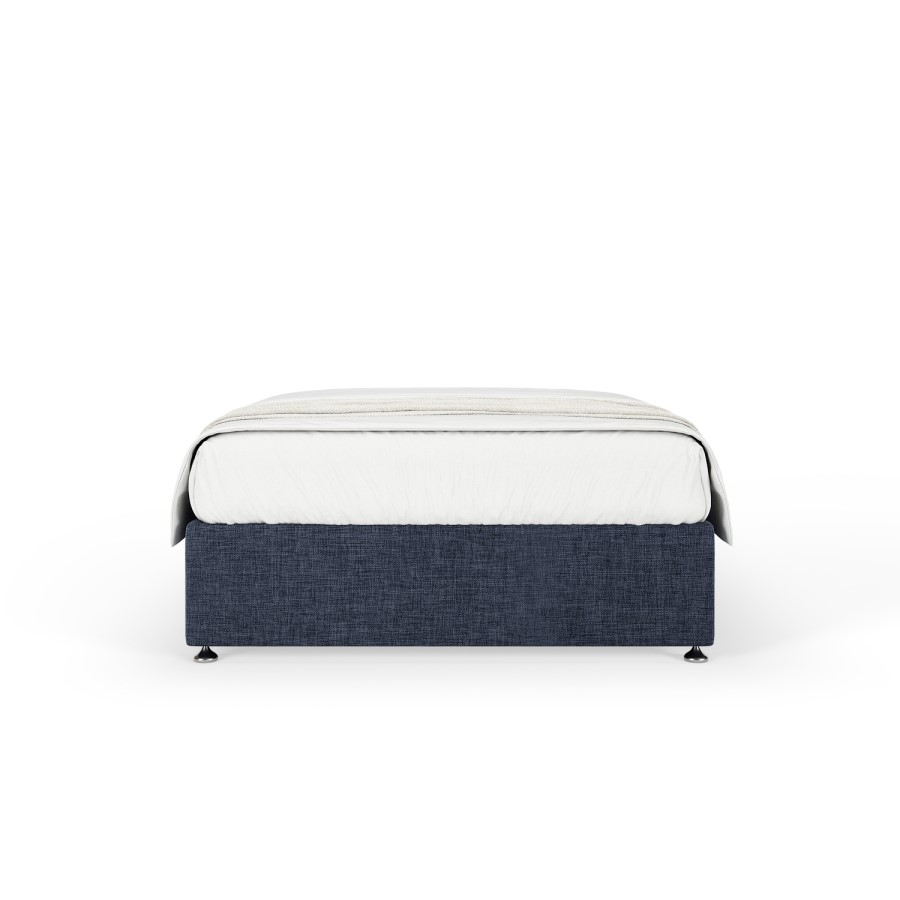 Navy Woven King Size Divan Bed Base - Maddison
