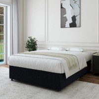 Navy Woven 2 Drawer Super King Divan Bed Base - Maddison