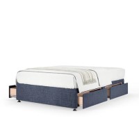 Navy Woven 4 Drawer Double Divan Bed Base - Maddison