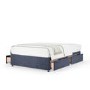 Navy Woven 4 Drawer Double Divan Bed Base - Maddison
