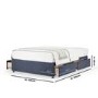 Navy Woven 4 Drawer Double Divan Bed Base - Maddison