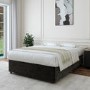 Black Chenille 2 Drawer Double Divan Bed Base - Maddison