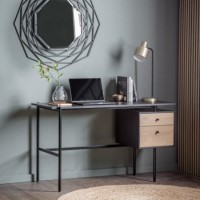 Black 2 Drawer Desk - Carbury - Gallery 
