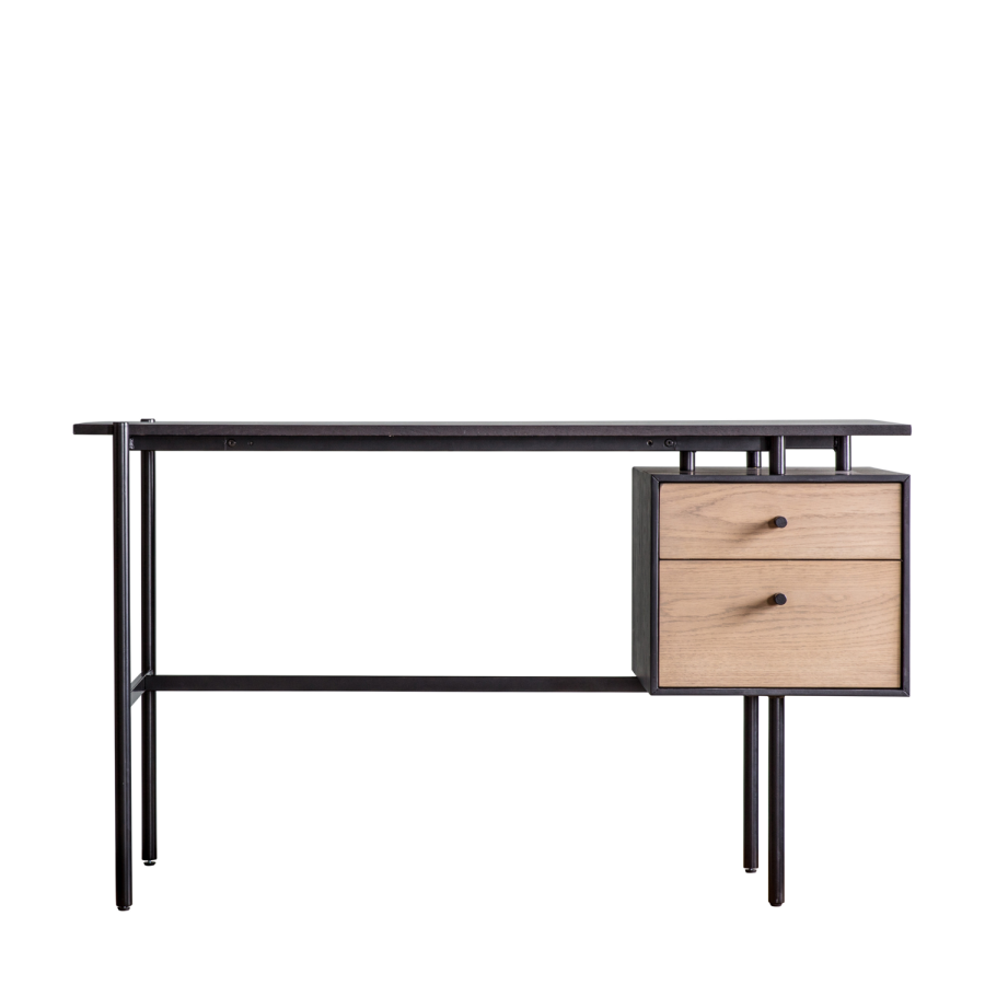 Black 2 Drawer Desk - Carbury - Gallery 
