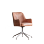 Brown Leather Swivel Chair Vintage - Curie - Gallery 