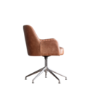 Brown Leather Swivel Chair Vintage - Curie - Gallery 