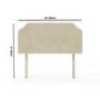 Cream Textured Velvet Double Headboard - Maddison