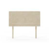 Cream Textured Velvet Framed Single Headboard - Maddison