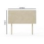 Cream Textured Velvet Framed Small Double Headboard - Maddison