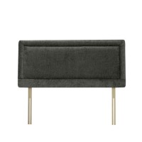 Black Chenille Framed Small Double Headboard - Maddison