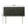 Black Chenille Framed Double Headboard - Maddison