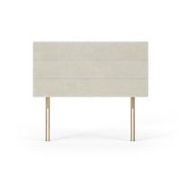 Cream Textured Velvet Horizontal Stitch Single Headboard - Maddison