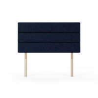 Navy Woven Horizontal Stitch Single Headboard - Maddison