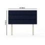 Navy Woven Horizontal Stitch Super King Headboard - Maddison