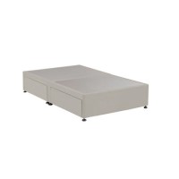 Beige Velvet Small Double Divan Bed Base with 4 Drawers - Langston