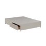 Beige Velvet King Size Divan Bed Base with 4 Drawers - Langston