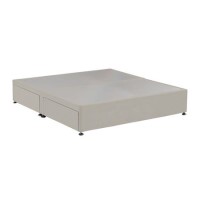 Beige Velvet Super King Size Divan Bed Base with 4 Drawers - Langston