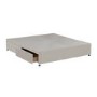 Beige Velvet Super King Size Divan Bed Base with 4 Drawers - Langston