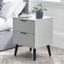 FOL106423 Silk Grey 2 Drawer Bedside - Alba - Julian Bowen 