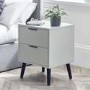 Silk Grey 2 Drawer Bedside - Alba - Julian Bowen 
