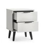 Silk Grey 2 Drawer Bedside - Alba - Julian Bowen 