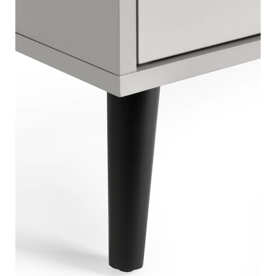 Silk Grey 2 Drawer Bedside - Alba - Julian Bowen 