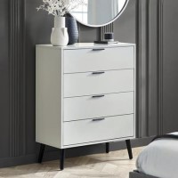 Silk Grey 4 Drawer Wide Chest - Alba - Julian Bowen