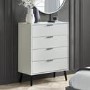 Silk Grey 4 Drawer Wide Chest - Alba - Julian Bowen