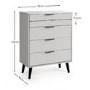 Silk Grey 4 Drawer Wide Chest - Alba - Julian Bowen